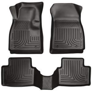 Ford Fiesta Floor Liners - Front + Rear - Husky Liners - WeatherBeater Combo - Black - `11-`12